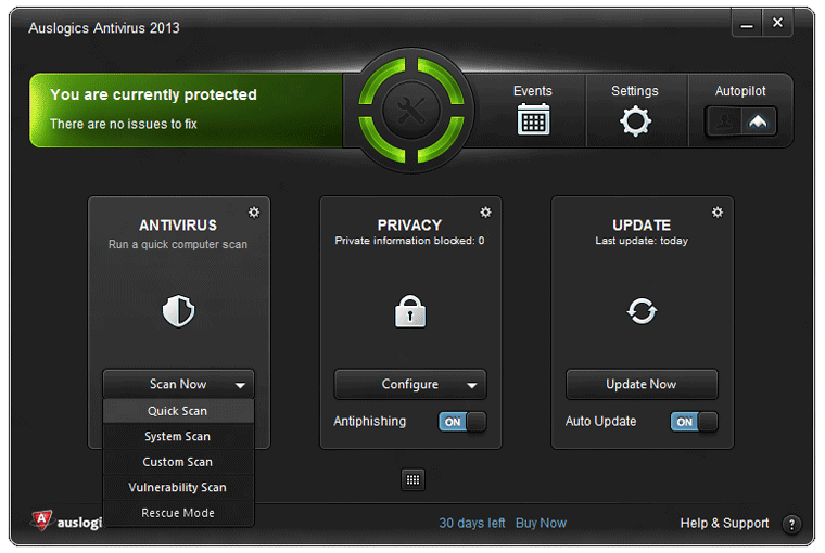 Click to view Auslogics Antivirus 16.25.0 screenshot