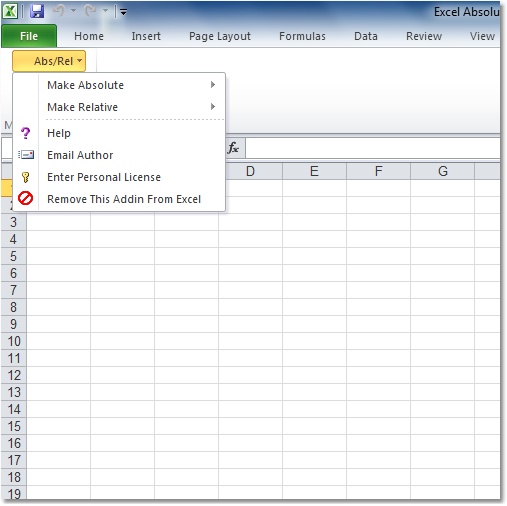 Click to view Excel Absolute Relative Reference Change Software 7.0 screenshot