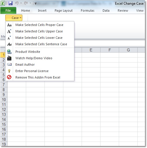 Click to view Excel Change Case To Proper, Upper, Lower & Senten 7.0 screenshot