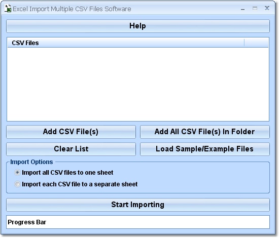 Click to view Excel Import Multiple CSV Files Software 7.0 screenshot