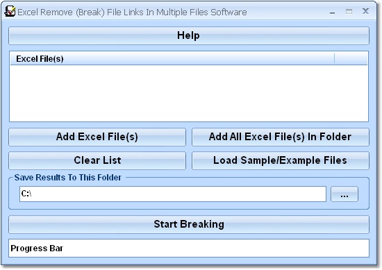 Click to view Excel Remove (Break) File Links In Multiple Files  7.0 screenshot