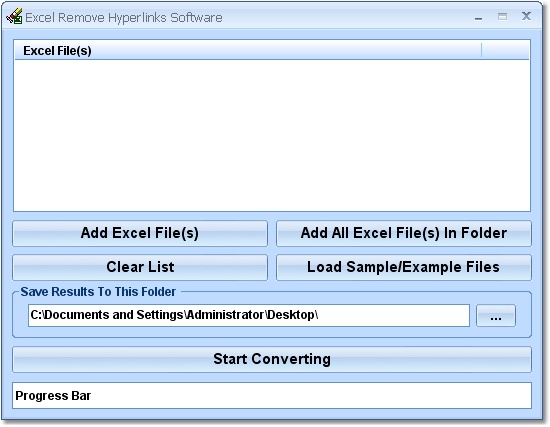 Click to view Excel Remove Hyperlinks Software 7.0 screenshot