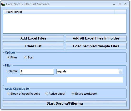 Click to view Excel Sort & Filter List Software 7.0 screenshot