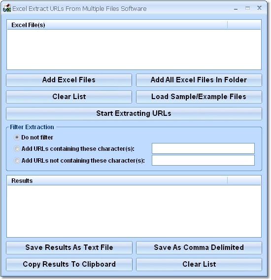 Click to view Excel Extract URLs From Multiple Files Software 7.0 screenshot