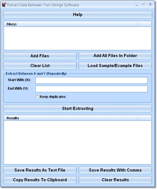 Click to view Extract Data Between Two Strings Software 7.0 screenshot