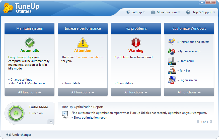 Click to view TuneUp Utilities - Version 2010 9.0.4300.7 screenshot