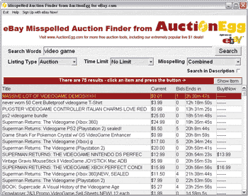 Click to view Auction Misspeller Software 1.02 screenshot