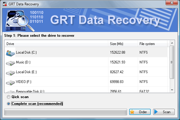 Click to view GRT NTFS Recover 2.6.11 screenshot