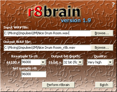 Click to view Voxengo r8brain 1.9 screenshot