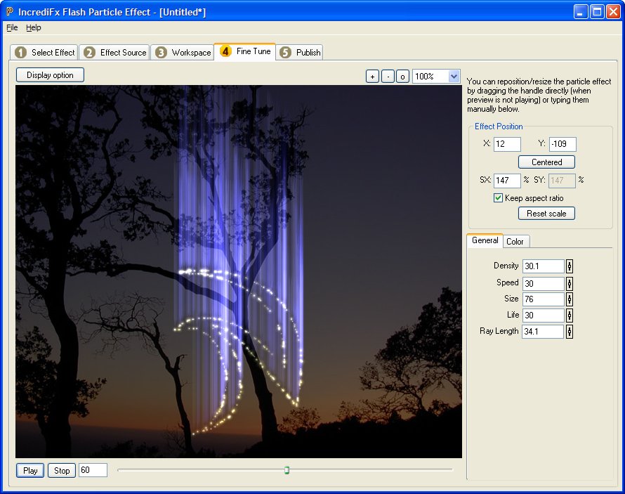 Click to view Flash Particle Studio 1.25 screenshot