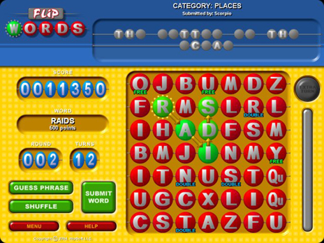 Click to view Flip Words Free game download 1.0.2 screenshot