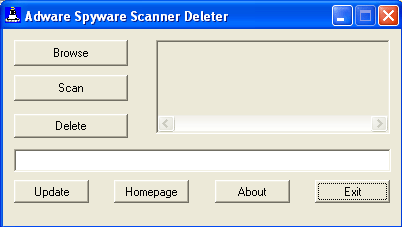 Click to view Adware Spyware Scanner Deleter 0.2 screenshot
