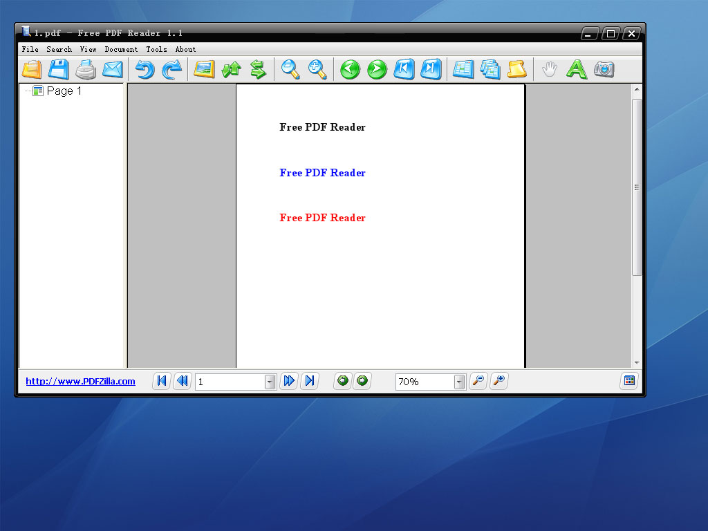 Click to view Free PDF Reader 1.1 screenshot