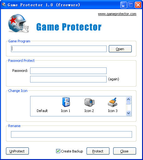 Click to view Game Protector 1.0 screenshot