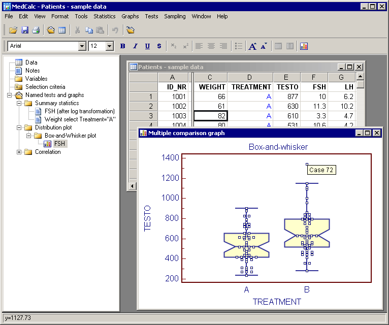 Click to view MedCalc Statistical Software 11.5.0 screenshot