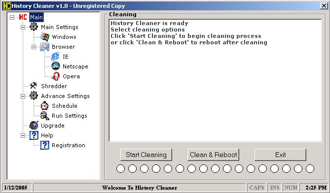Click to view History Cleaner- Free Version 1.0 screenshot