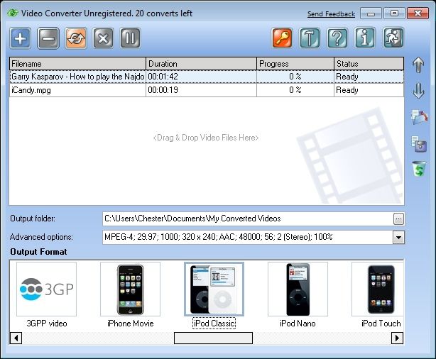 Click to view FLV video converter 1.0.0.31 screenshot
