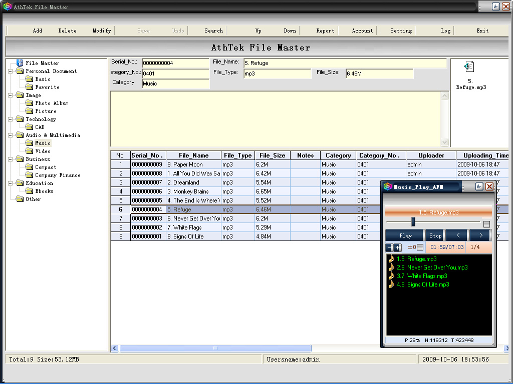 Click to view AthTek File Master 1.3 screenshot