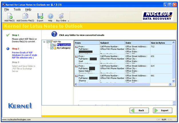 Click to view Lotus Notes Conversion 8.12.01 screenshot