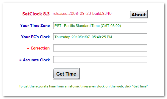 Click to view SetClock 8.6 screenshot
