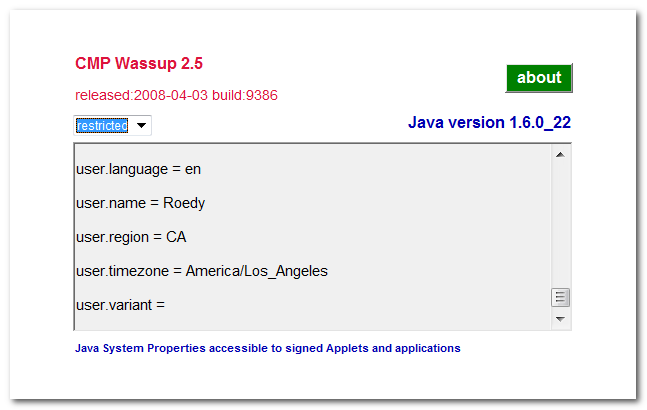 Click to view Wassup 2.6 screenshot
