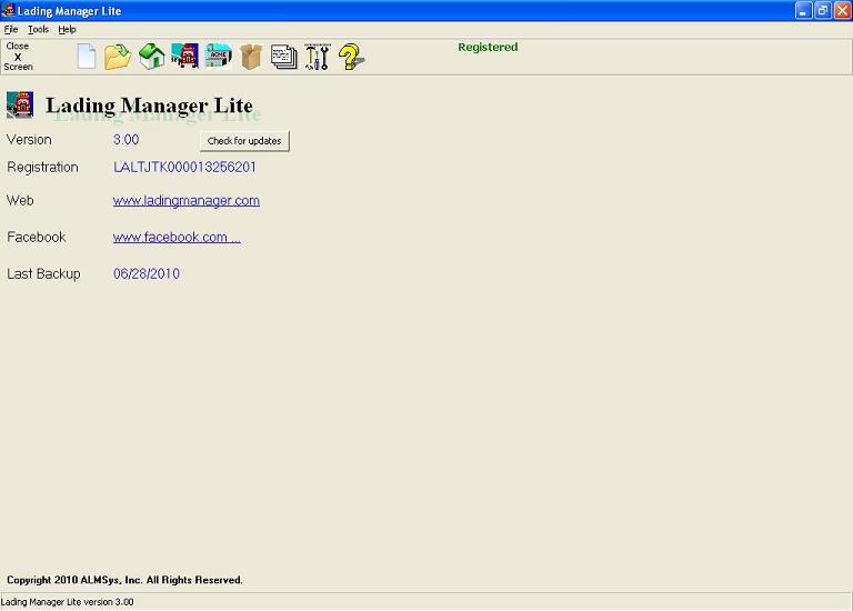 Click to view Lading Manager Lite 5.3000 screenshot