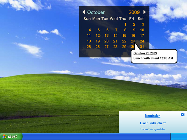 Click to view Remind Mi Calendar 1.0 screenshot