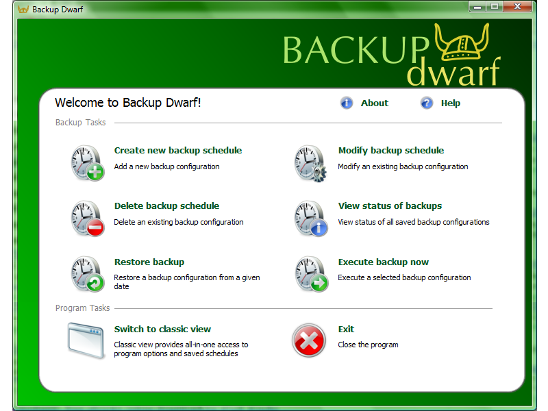 Click to view Backup Dwarf Professional Edition 2.0 screenshot
