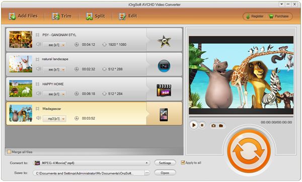 Click to view AVCHD Video Converter 5.2.8 screenshot