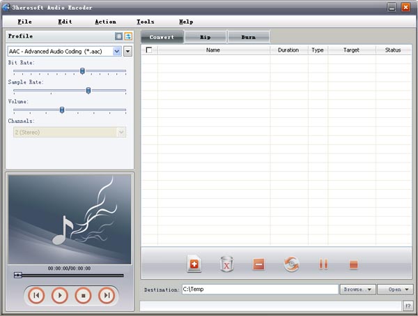 Click to view 3herosoft Audio Encoder 3.0.4.0222 screenshot