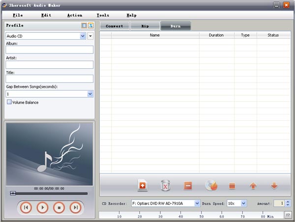 Click to view 3herosoft Audio Maker 3.0.4.0222 screenshot