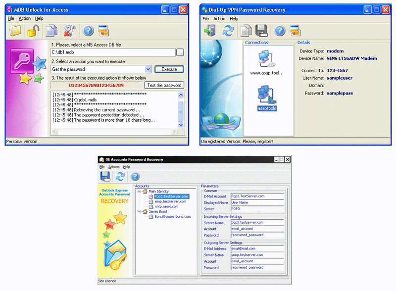 Click to view Bundle of Password Recovery Tools 2.3.7.8 screenshot