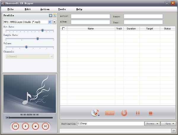 Click to view 3herosoft CD Ripper 3.0.4.0222 screenshot