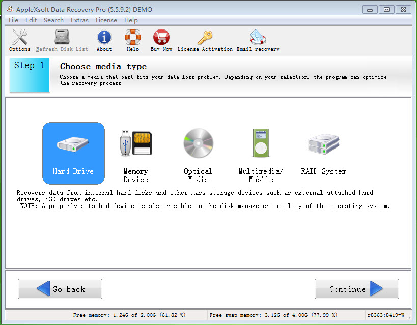 Click to view AppleXsoft Data Recovery Professional 3.3.0.69 screenshot