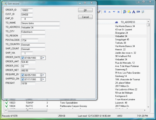Click to view Advanced DBF Editor 4.1 screenshot