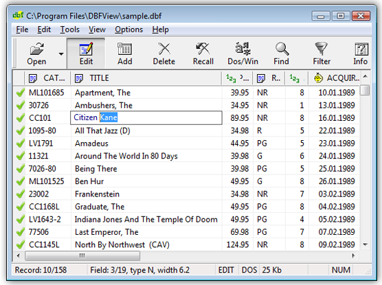 Click to view DBF File  Viewer 1.0 screenshot