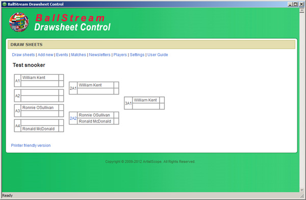 Click to view BallStream Drawsheet Control 1.1 screenshot