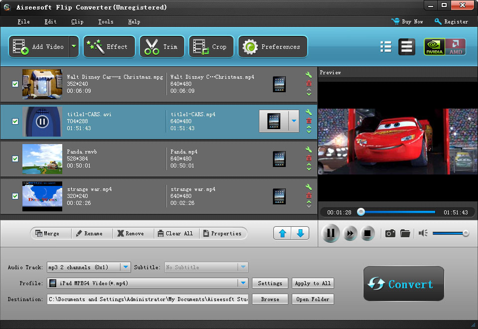Click to view Aiseesoft Flip Converter 6.2.20 screenshot