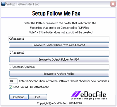 Click to view Follow Me Fax 1.0 screenshot