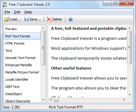 Click to view Free Clipboard Viewer 2.0 screenshot