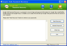 Click to view Google Talk Password Recovery 1.3 screenshot