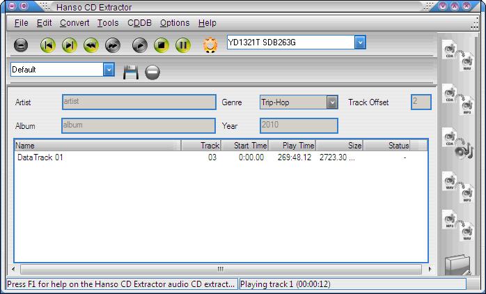 Click to view Hanso CD Extractor 2.6.0 screenshot