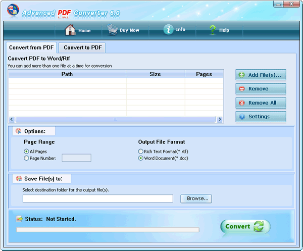 Click to view Easy PDF Converter 6.0 screenshot