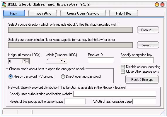 Click to view HTML Ebook Maker and Encrypter 4.2 screenshot