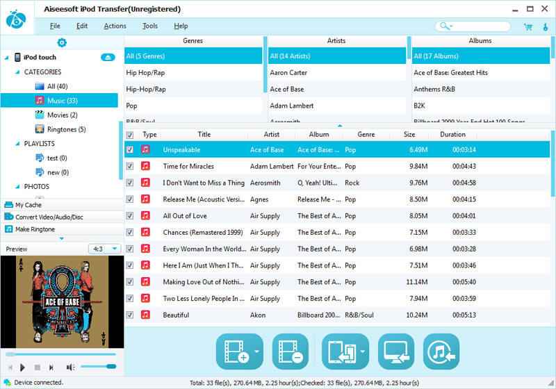 Click to view Aiseesoft iPod Transfer 7.0.50 screenshot