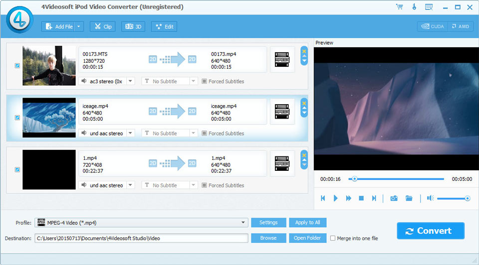 Click to view 4Videosoft iPod Video Converter 5.2.50 screenshot