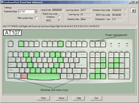 Click to view KeyboardTest 3.0.1002 screenshot