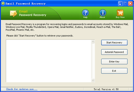 Click to view Email Password Recovery 1.5 screenshot