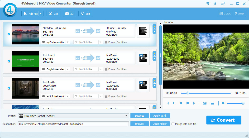 Click to view 4Videosoft MKV Video Converter 5.2.60 screenshot