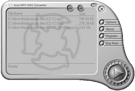 Click to view Alive MP3 WAV Converter 3.9.3.2 screenshot